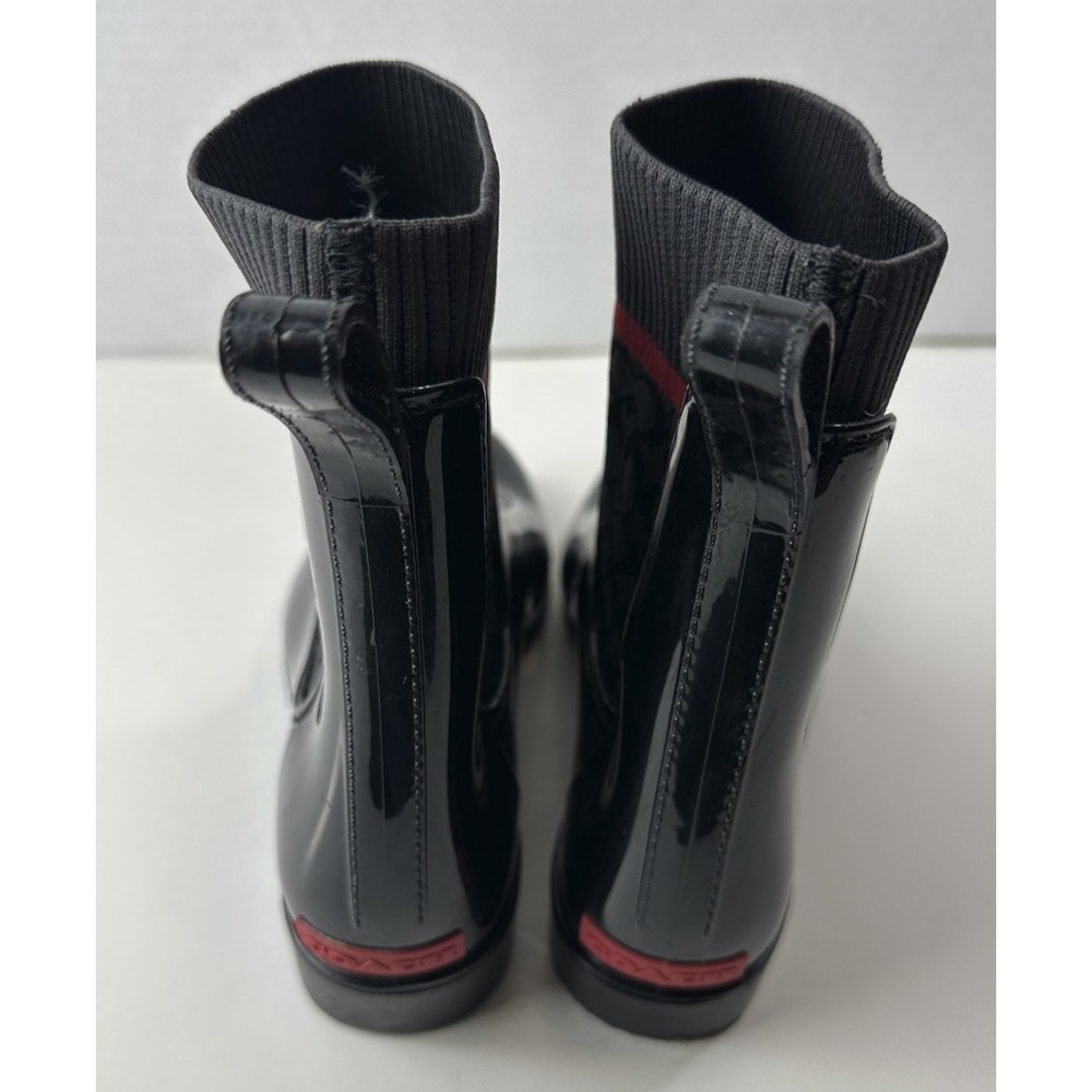 Coach Rivington Rain Boot Coach Signature Logo Shoes Black Booties Womens Size 9 - Picture 5 of 14